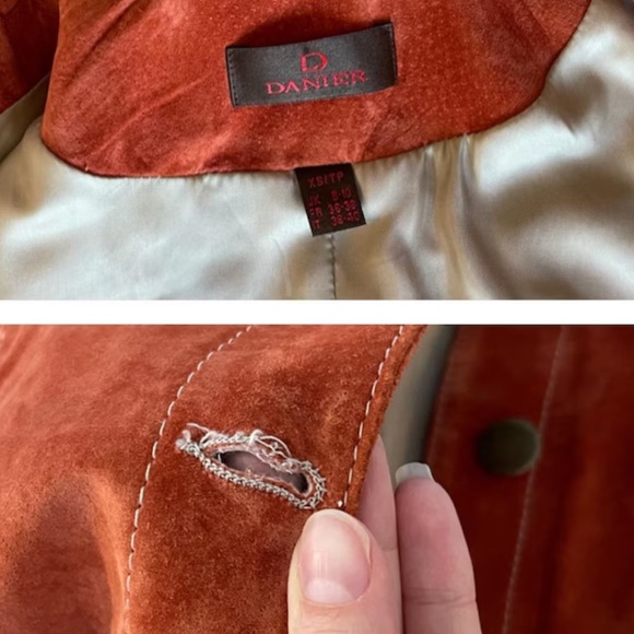 Danier orange suede leather jacket / XS - Picture 8 of 8